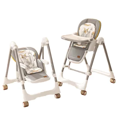 Baby 2-in-1 Foldable Modern Stainless Steel Swing & Rocking High Chair with Safety Features Popular in European Market