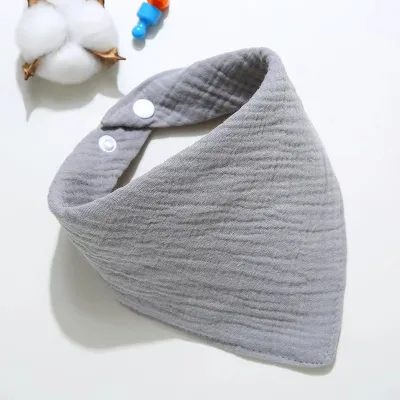 Wholesale 100% Cotton Muslin Baby Bibs Newborn Infant Solid Colors Teething Drooling Baby Bandana Drool Bibs for Baby