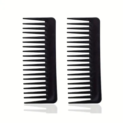 Custom Logo High Quality Durable ABS Plastic Anti-Static Detangling Wide Tooth Lice Comb for Commercial Use