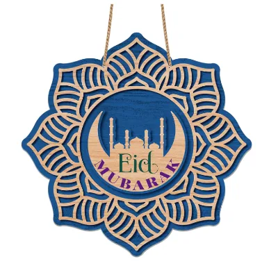 Wooden Pendant Ramadan Decoration Muslim Islamic Ornament Eid Mubarak Wood Pendant Hanging Sign