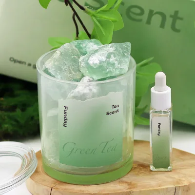 Newly Designed Glass Cup Aroma Diffuser Long-Lasting Green Tea Scent Fire-Free Crystal for Gift Set home fragrance