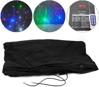 Factory Price LED RGB Double Layer Velvet Star Curtain Backdrop Hot Selling LED Starry Curtain for DJ Club Party Stage Equipment
