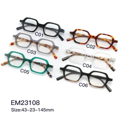 Wenzhou Factory Manufacture Original Design Ultra Light Acetate Small Frame Colorful Glasses Frame Optical Glasses Frame