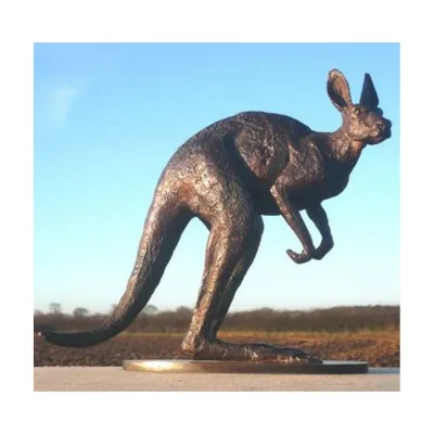 Large Impressive Bronze Kangaroo Sculpture Magnificent Standing Garden Ornament for Outdoor Hand-Cast Metal Art