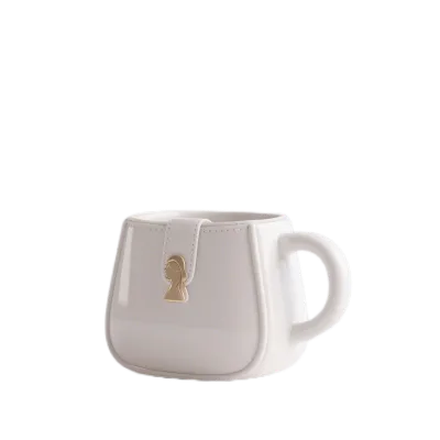 3D Ceramic Handbag Mug - Realistic Purse Design with Stitching Details | Unique Collector's Cup for Bag Lovers