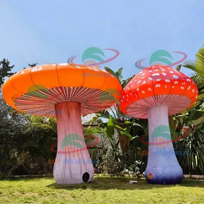 Outdoor Decorative Led Lighting Colorful Inflatable Mushroom Decoration Inflatable Toy Plant Inflatable Statue