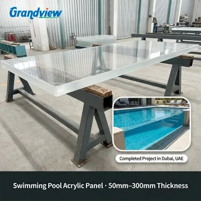 93% Transmittance Cast PMMA UV Resistant Large Scale Building Factory Thick Acrylic Pool Wall Panel