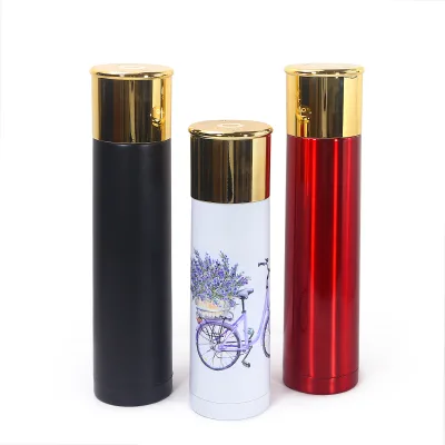 Custom 750ml 1000ml shotgun Shaped Water Bottle Double Wall Stainless Steel Insulated Sublimation Blanks shotgun Shell Tumbler