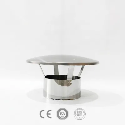 Stainless Steel Single Wall Mirror Polished Anti-downdraught Chimney Hat Rain Cap for Wood Pellet Stove Flue Pipe