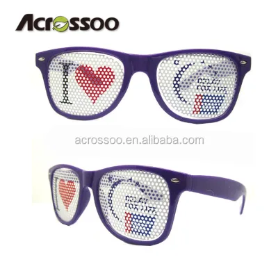 Custom Logo Digital Printing Pinhole Sunglasses-Promotional Use UV400 Protection CE Certified