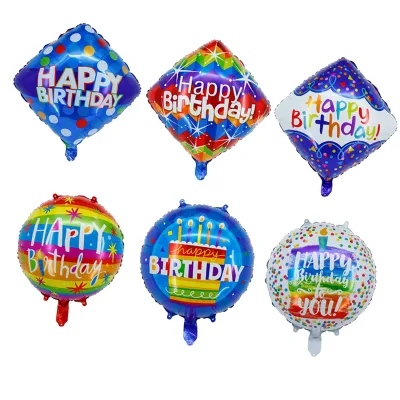 Happy Birthday Balloons Round Foil Balloon 18 Inch