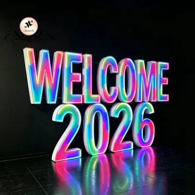 ANNIELU 4FT Tall Iron LED Number Letter Sign Colorful WELCOME 2026 LED Light Letters Back to School Decor for School Events