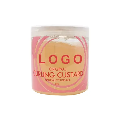 Private Label Natural Curl Defining Shine Gel Curling Custard Hair Cream Styling Gel for Women and Man