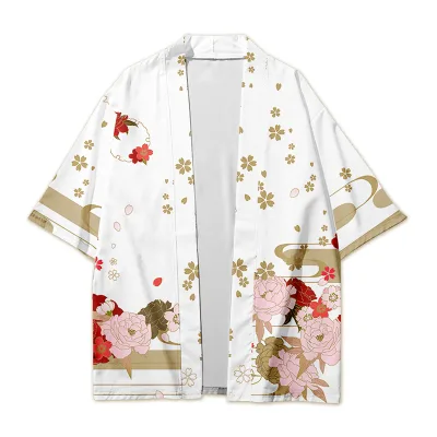Custom Retro Japanese Hanfu Cardigan Kimono Summer Ukiyo-e Style Taoist Jacket for Men Women Streetwear