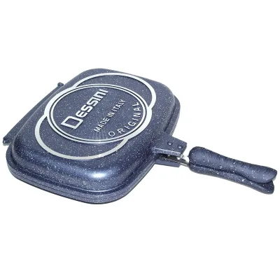 China Factory Non Stick Double Square Grill Pan Cookware with Logo