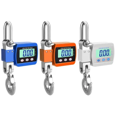 500kg Digital Hanging Crane Scale Portable Battery Powered Alloy Steel Blue Orange OEM Customized
