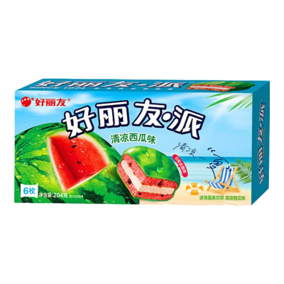 Orion Chocolate Pie Tiramisu Cake Exotic Snack Refreshing Watermelon Flavored Cake Pie 6 Pieces