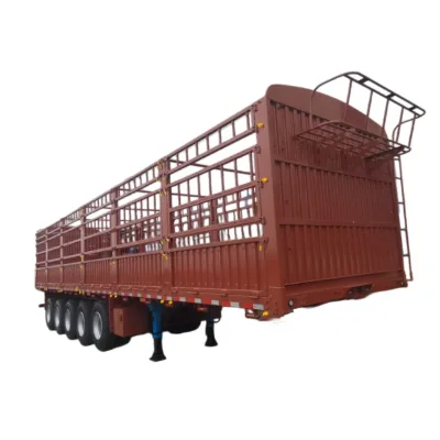 Heavy Duty Carbon Steel Fence Flatbed Semi Trailer with 60 Ton Load Capacity Durable Stake Cargo Trailer for Road Freight