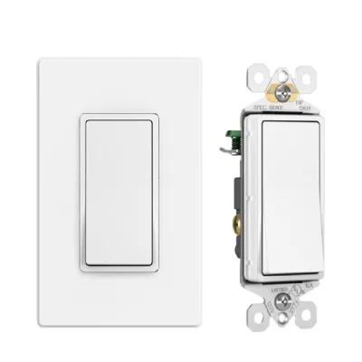 Manufacturer American Standard UL CUL Listed DS15 15a Single Way White Plastic Rocker Switch for Residence