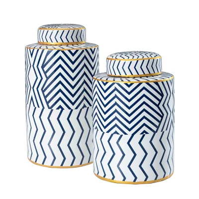 Abstract Simplicity Blue Ceramic Flower Vase Art Deco Design Style for Home Decorative Bedroom Floor Vase