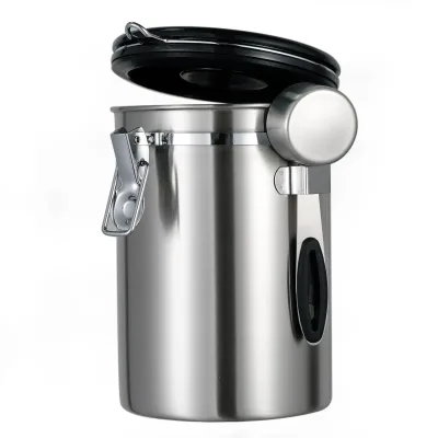 Coffee container storage can with exhaust valve; coffee bean sealed can; dry fruit - storage container coffee tea can.
