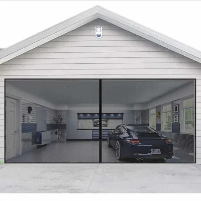 Custimozed Fiberglass Magnetic Garage Door Screen  Magnetic Closure Heavy Duty Self Sealing Garage Door Mesh Curtain
