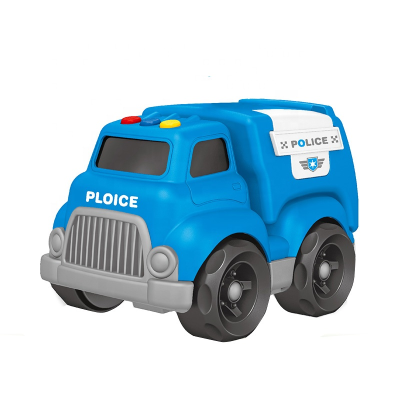New Promotional Plastic Freewheel Police Car with Light and Music Police Toy Cars for Kids