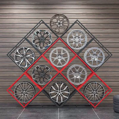 4S Shop SUV Tires Car Metal Alloy Wheel Hub Rim Display Stand Rack Storage for Car Showroom