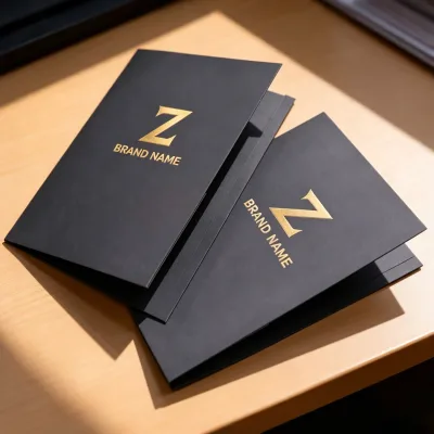 Factory Custom Logo Standard Presentation Folders School Business Document Photo Holder Two Pockets Custom Gold Stamping Brand