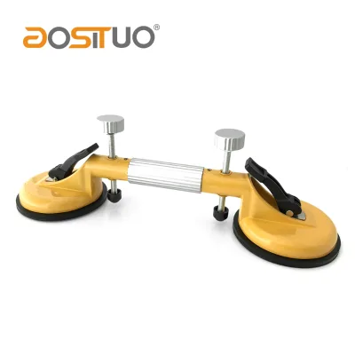 Customized Colors Yellow Aluminum Double Claws Vacuum Rubber Pad Suction Cups Tile Seam Setter Marble Tensioner Sucker