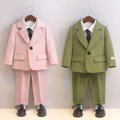 Children's Suit Spring and Summer New Style Boys' Casual Suit Birthday Wedding 2 Piece Suit