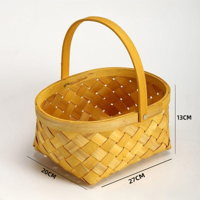 Natural Color Bamboo Basket Sundries Basket Handicraft Baskets
