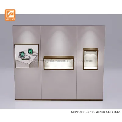 2025 New Wall-Mounted Museum Showcase LED-Lit Recessed Display Cabinet for Retail Store & Jewelry Window Display