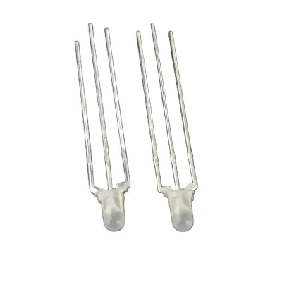 3mm LED Diode Dual Colour LEDs Red - Green White Difused - Round Shape 3mm Diameter 3 Pin with Common Anode
