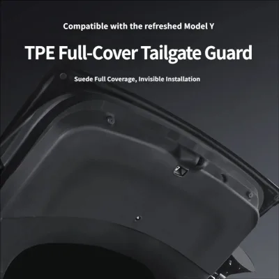 TPE Full Coverage Tailgate Protector Mat Fit for Refreshed Model Y Rear Trunk Door Anti-scratch Guard Plate