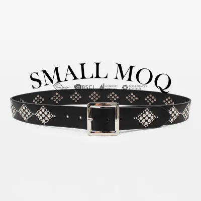 Luxury Casual Eco-Friendly Alloy Rhinestone Belt for Women Men Y2K Bling Diamond Studded Leather with Pin Buckle Hip Hop 105cm