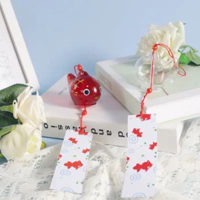 Japanese-style High Borosilicate Glass Hand-blown Wind Chime Student DIY Hand-painted Goldfish Outdoor Decoration for Scenic