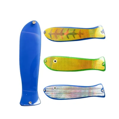 50g/80g Fishing Spinner Fish Shaped Blade 360 Salmon Fishing Flashers Fish Shaped Trolling Flasher Paddle Fishing Flasher
