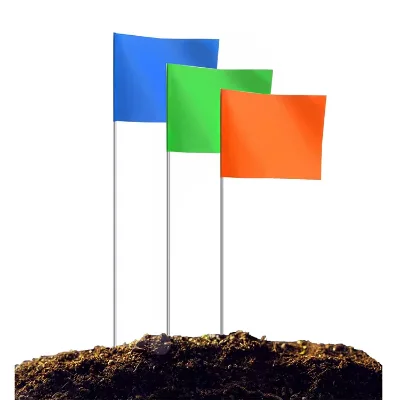 Small Custom Size Multi-purpose Construction Yard Survey Marking Stake Flags for Lawn