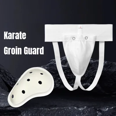 Cotton Custom Logo Martial Arts Sparring Gear Cloth Knitting Taekwondo Protector Sanda Wushu Karate Groin Guard White/Black