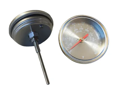 Black Face BBQ Grill Thermometer Stainless Steel High Accuracy 50F-900F Heavy Duty M8 Thread (3 In. Face 3 Stem)