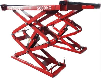 SYRISON 5000KG Full Rise Scissor Lift Hydraulic 5T Car Hoist for Wheel Alignment Workshop CE Certified