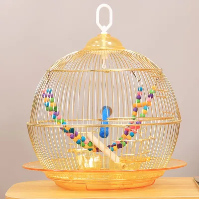 Luxury Fine Metal Wire Parrot Bird Villa Cage Household Bird Cage Convenient to Carry Iron Wire Multiple Bird Raising Cage