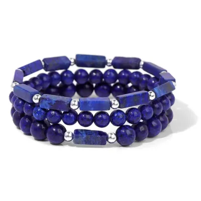 fashion bracelet sets same tone 3pcs natural stone bracelet sets for men and women