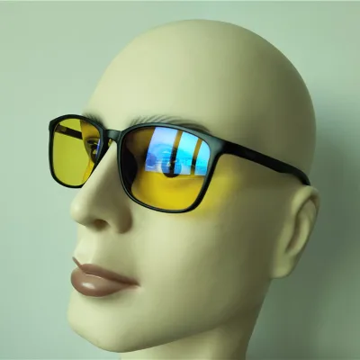 Computer Screen Eye protection TR90 square Yellow Lens Block Blue Light Blue Light Ray Cut Glasses for Computer Work