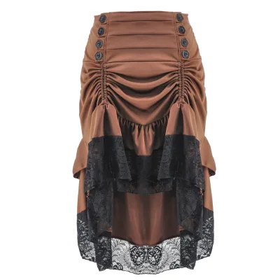 Drop Ship Festival Vintage Steampunk Skirt Costume Gothic Lace Corset Tiered Outfit Cosplay Carnival Halloween Fancy Party Dress