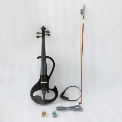 China Manufacturer Good Quality Black Violin Instrument Professional Ebony Fingerboard 4/4 Electric Violin