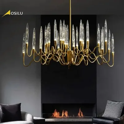 French Style Creative Personality Simple Dining Room Crystal Decoration Luxury Glass Stair Led Chandelier