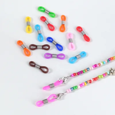 Stainless Steel Figure-8 Clasp Ring Metal Eyeglass Neck Strap Chain Connector Spring Eyewear Clip Non-slip Metal Buckle Bulk