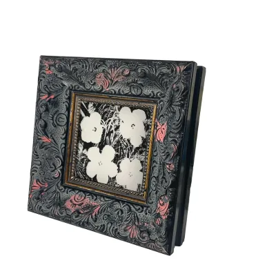 Rustic Reclaimed Wooden Photo Frame Weathered Dark Brown with Tabletop or Wall Mounting Display Shadow Box Style